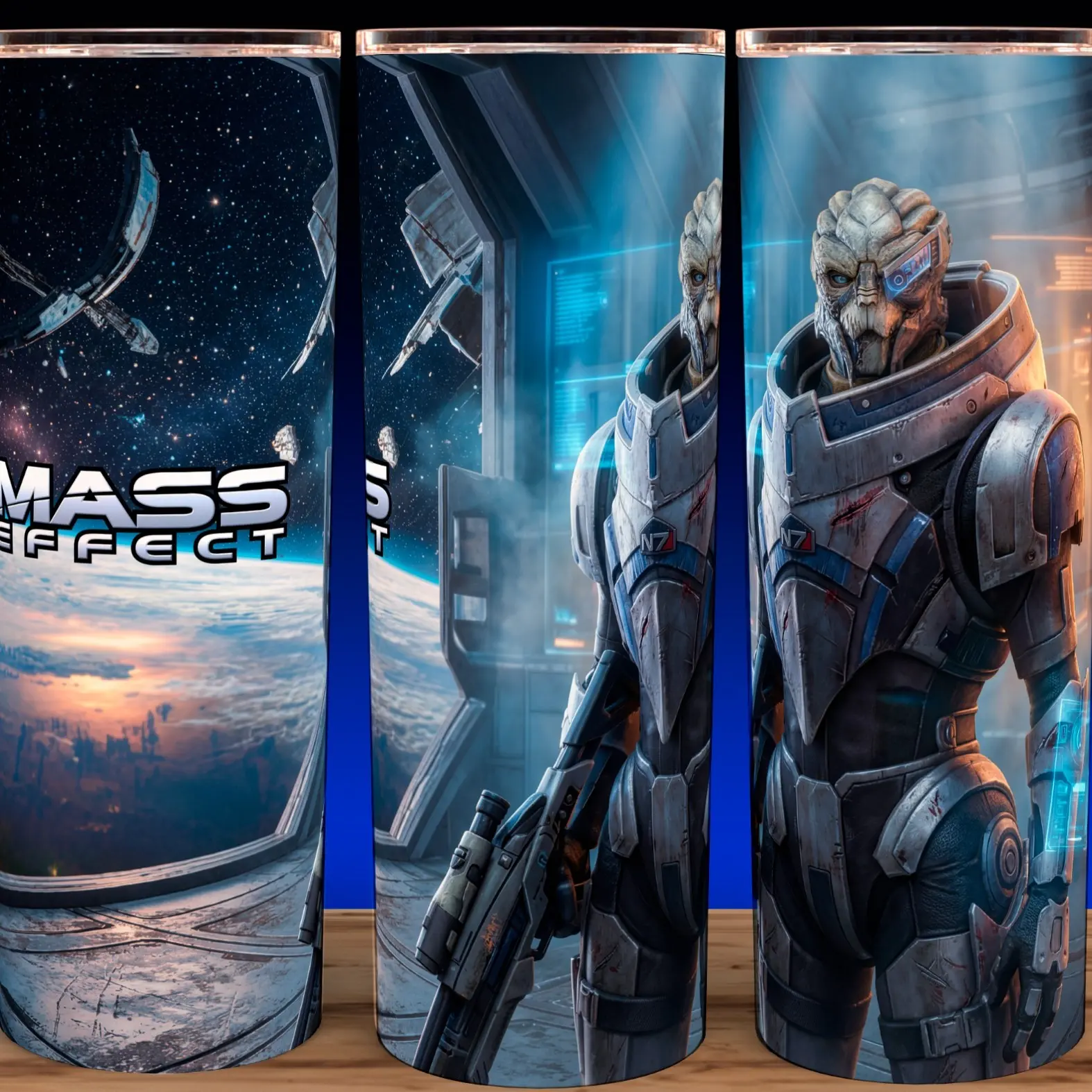 Mass Effect - Garrus Vakarian - N7 Gaming Cup Mug Tumbler 20oz Drinkware Stainless Steel Insulated, Perfect for Anime Fans, Great for Hot or Cold Drinks!