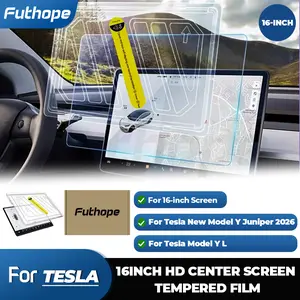 2026 New Futhope 16 Inch Tempered Glass Screen Protector For Tesla model Y YL 2026 Juniper  HD Center Control Film Installation tool For Your Cars