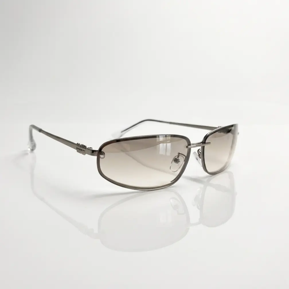 Y2K Minimalist Oval Frameless Sunglasses For Man And Woman Luxury Designer Style Gradient Shade Sun Glasses Anti UV Aesthetic Glasses