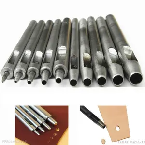 10 count Leather Belt Hole Punch Set 0.5mm-5mm Leather Working Tools for Watch Bands Belts Canvas Paper Plastics Round Hollow Hole Punch  ToolFFApexActive6XXALUE BAZAAR11