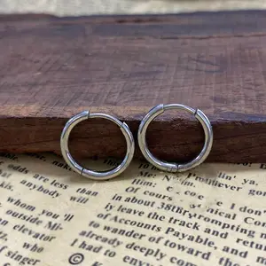 GTHIC Minimalist Stainless Steel Hoop Earrings for Men Women Fashion Accessory Daily Wear