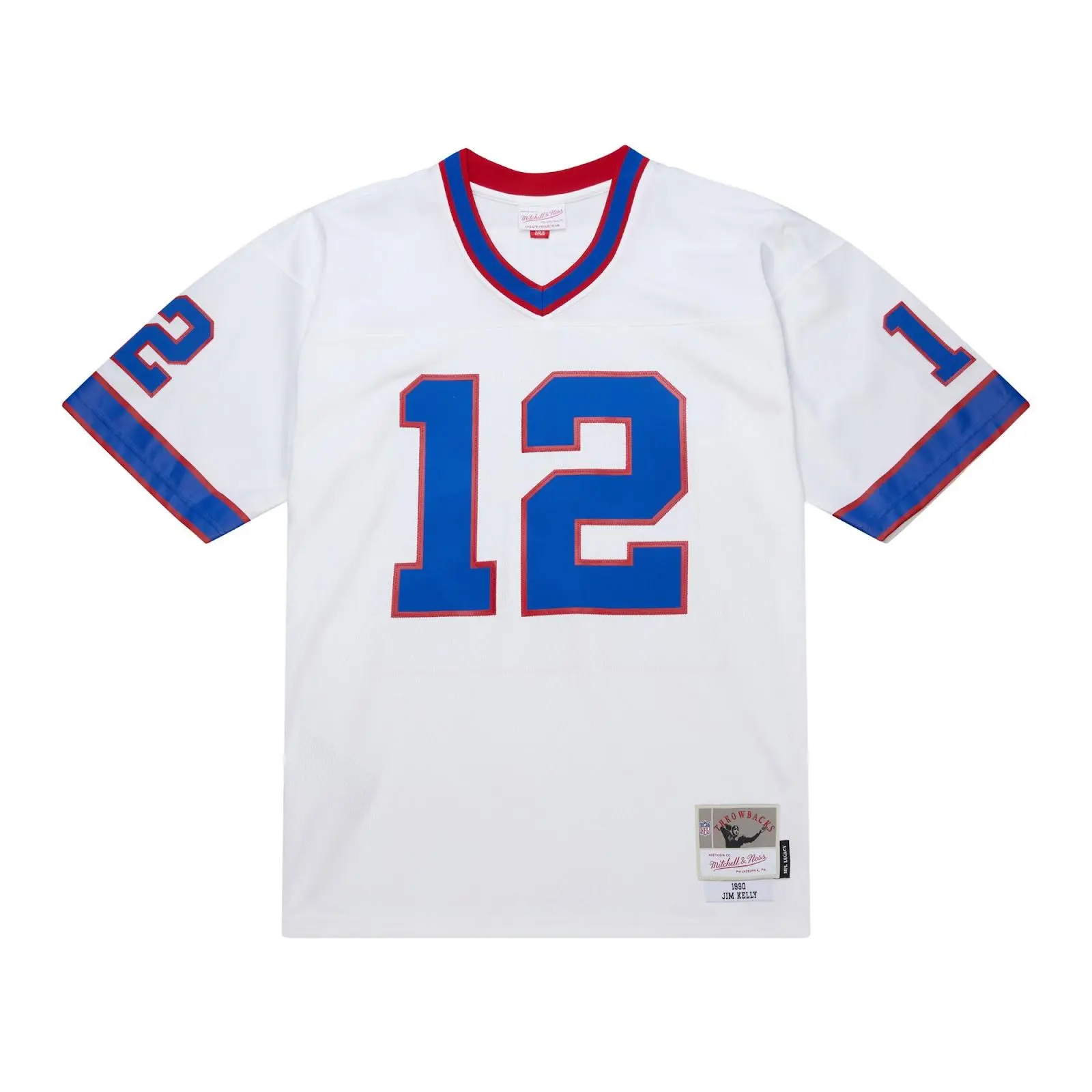 Jim Kelly Buffalo Bills 1990 White Legacy Jersey NFL Throwback Mitchell & Ness