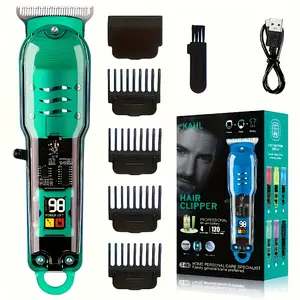 Professional Transparent Hair Clipper for Men - Cordless Rechargeable Trimmer with High-Speed Silent Motor, USB-C Precision Grooming for Home & Salon, Portable Electric Hair Cutting Machine, Durable & Easy to Clean