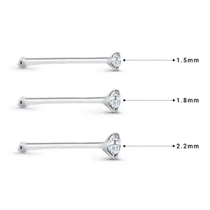 925 Silver CZ Nose Stud, CZ Nose Stud With Ball End, Silver CZ Stud, Tiny Tragus Stud Earrings, Nose Stud Jewelry, Dainty Nose Studs, Hypoallergenic Stud