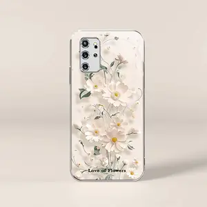 Creative paper-cut flowers for【Galaxy S20+】advanced electroplated glass phone case --975