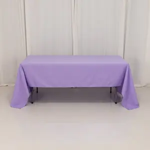Premium Polyester Rectangle Tablecloth 60"x126" Lavender Lilac - 220GSM Wrinkle-Resistant Table Cover
