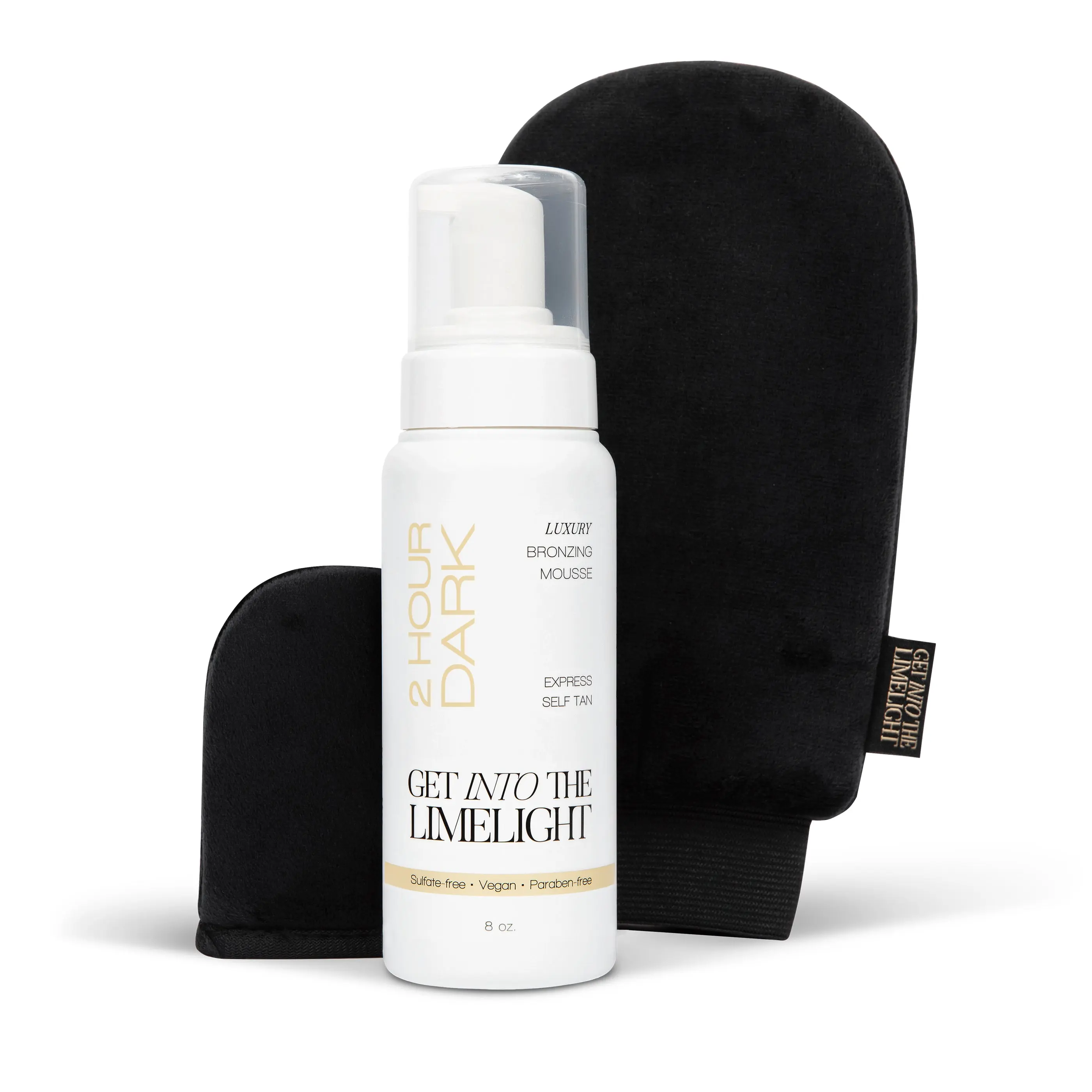 2 Hour Dark Starter Pack: 2 Hour Dark Sunless Tanning Mousse + Applicator Mitts