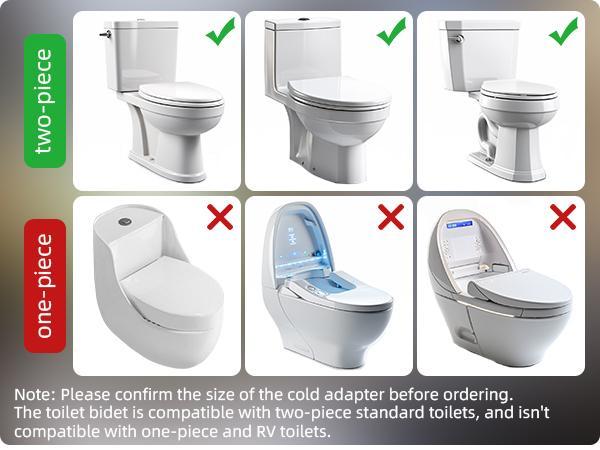 Anylcok Bidet Attachment for Toilet, Non-Electric Dual Nozzle for Frontal & Rear Wash, Adjustable Water Pressure Control, Fresh Water Bidet Toilet Seat, Self Cleaning Water Sprayer