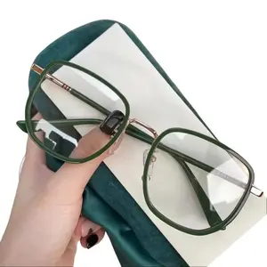Trendy Blue Light Blocking Glasses for Women & Men, Aesthetic Minimalist Fashion Eyewear, Ultra-Light Clear Lens Anti Eye Strain Computer Glasses for Office, Study, Coffee Shop & Daily Wear, Blue Light Blocking Lens