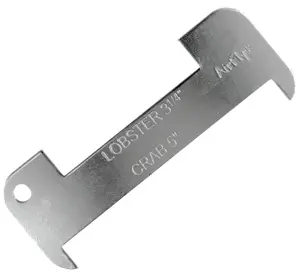 AirFly Aluminum Lobster and Blue Crab Gauge for California, Maine, MA, NH, RI, CT, MP, AL, FL, GA, MD, VA, NC, SC, LA, TX, Canada, 5", 3 1/4"