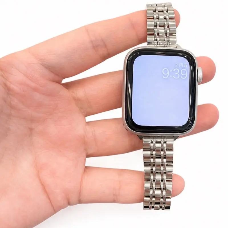 1pc Silver Watch Band Stainless Steel Compatible Size to 38mm/40mm/41mm Adjustable