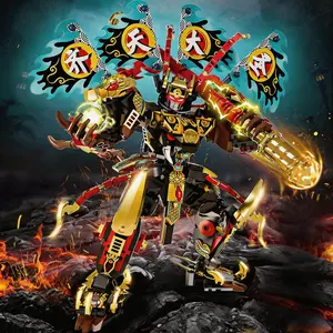 800pcs Sun Wukong Mech Building Blocks Toy Set, Unisex Construction Kit, Ideal for Kids' Creative Play