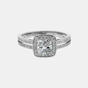 【703】"Deck The Hall" 1 Carat Princess Cut Synthetic Moissanite Ring– Classic and Elegant Choice for Engagements or Special Occasions