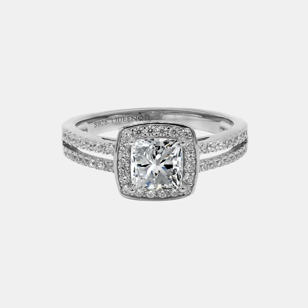 【703】1CT Princess-cut Synthetic Moissanite Ring – Classic Luxury Engagement Ring, Fashionable Wedding/Anniversary Gift for Women, Stylish Back-to-Scho
