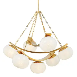 Duxbury 7-Light Chandelier - Modern Architectural Design with Aged Brass or Distressed Bronze Finish