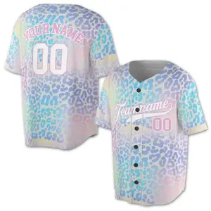 Personalized Funny Pastel Leopard Pattern Custom Baseball Jersey#Baseballjersey