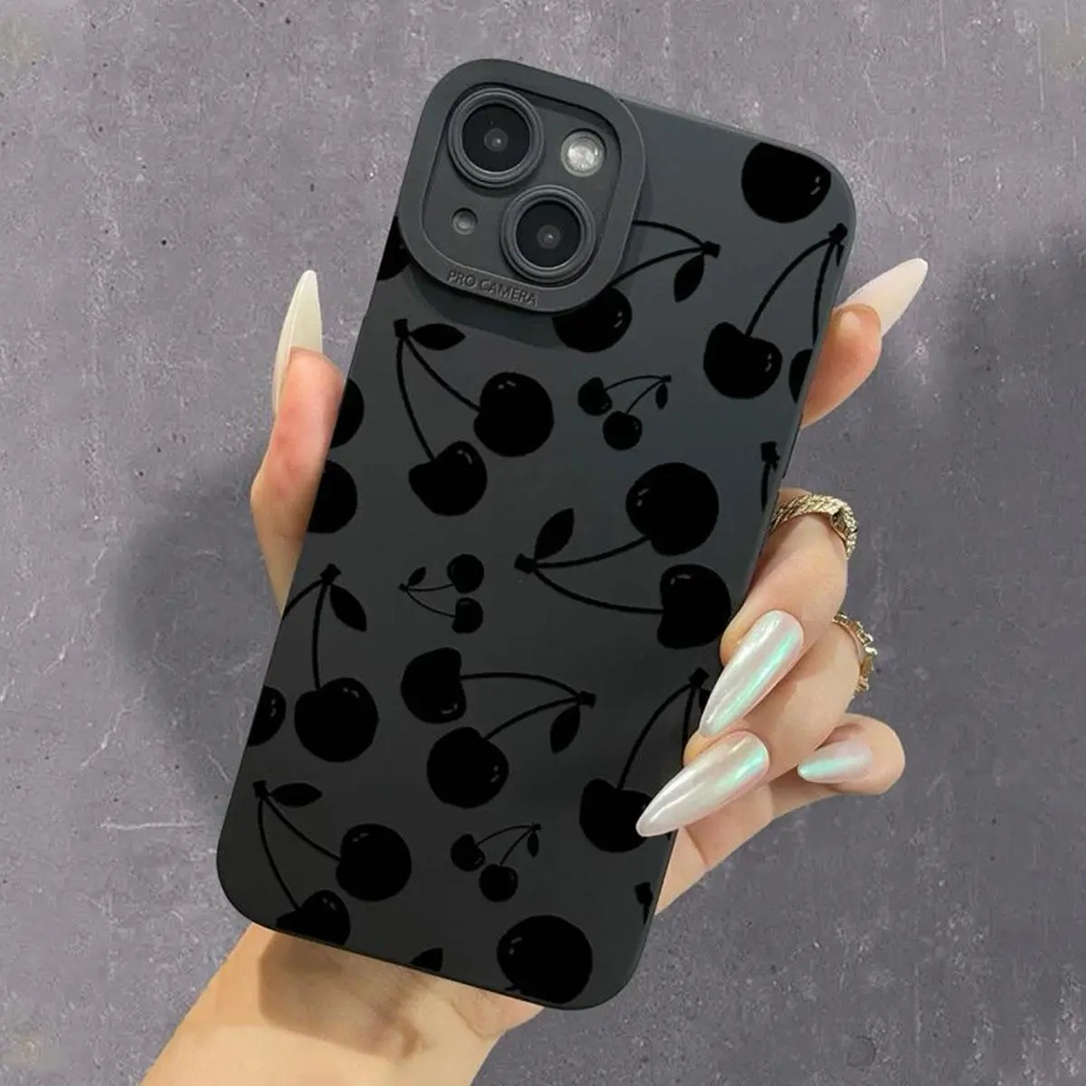 Cherry Pattern Phone Case for Summer, TPU All-inclusive Anti-fall Mobile Phone Protective Cover, Shockproof Phone Case for iPhone XR XS Max 11 12 13 14 15 Pro Max, for iPhone 16 Pro Max Case Protection Protector