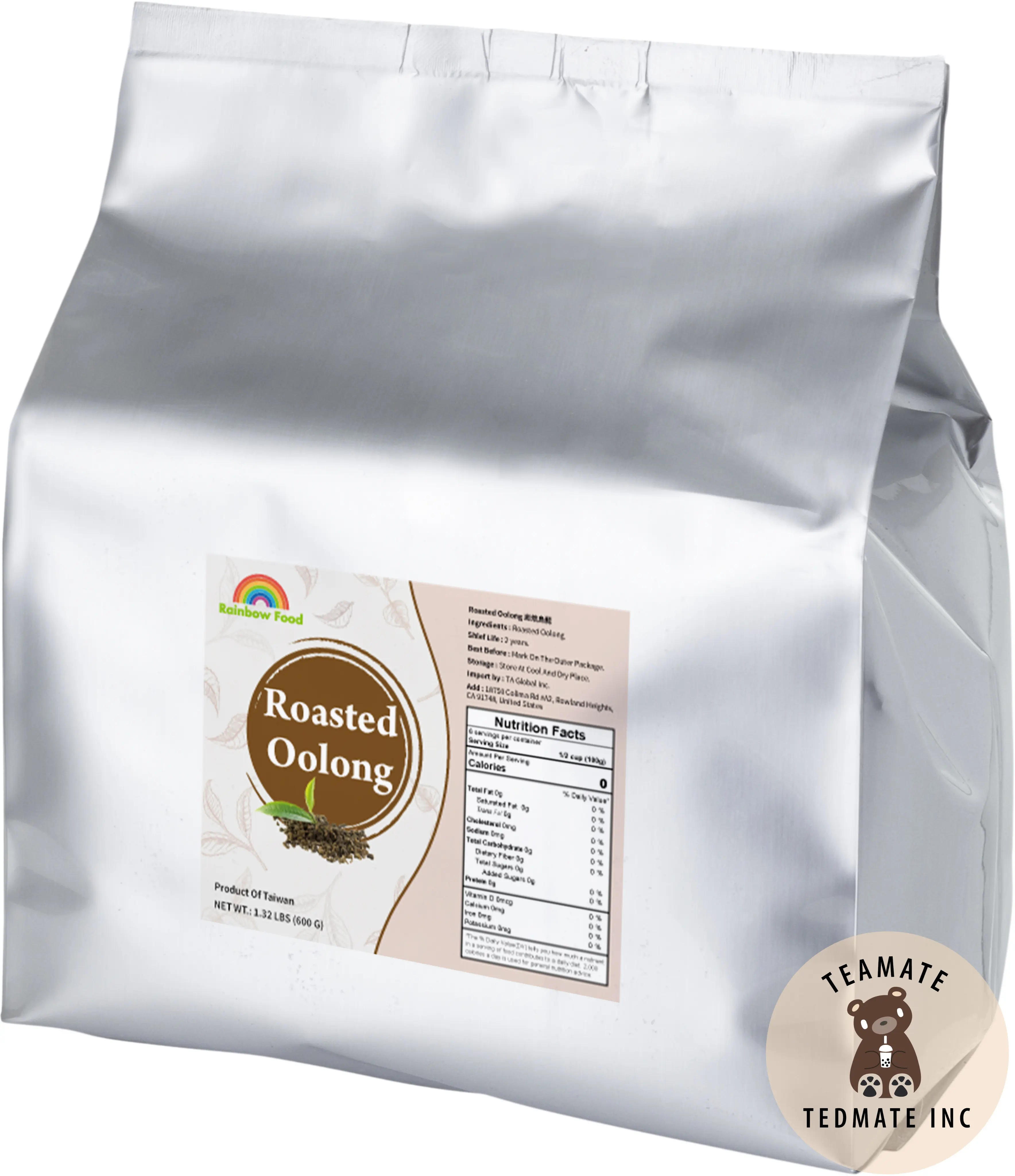 TEDMATE INC Tea Leaves - Flavor from Infused Jasmine Green Tea - Ceylon Black Tea  - Four Seasons Oolong Tea -Roasted Oolong Tea- 2 Years Shelf Life - Cool Dry Storage