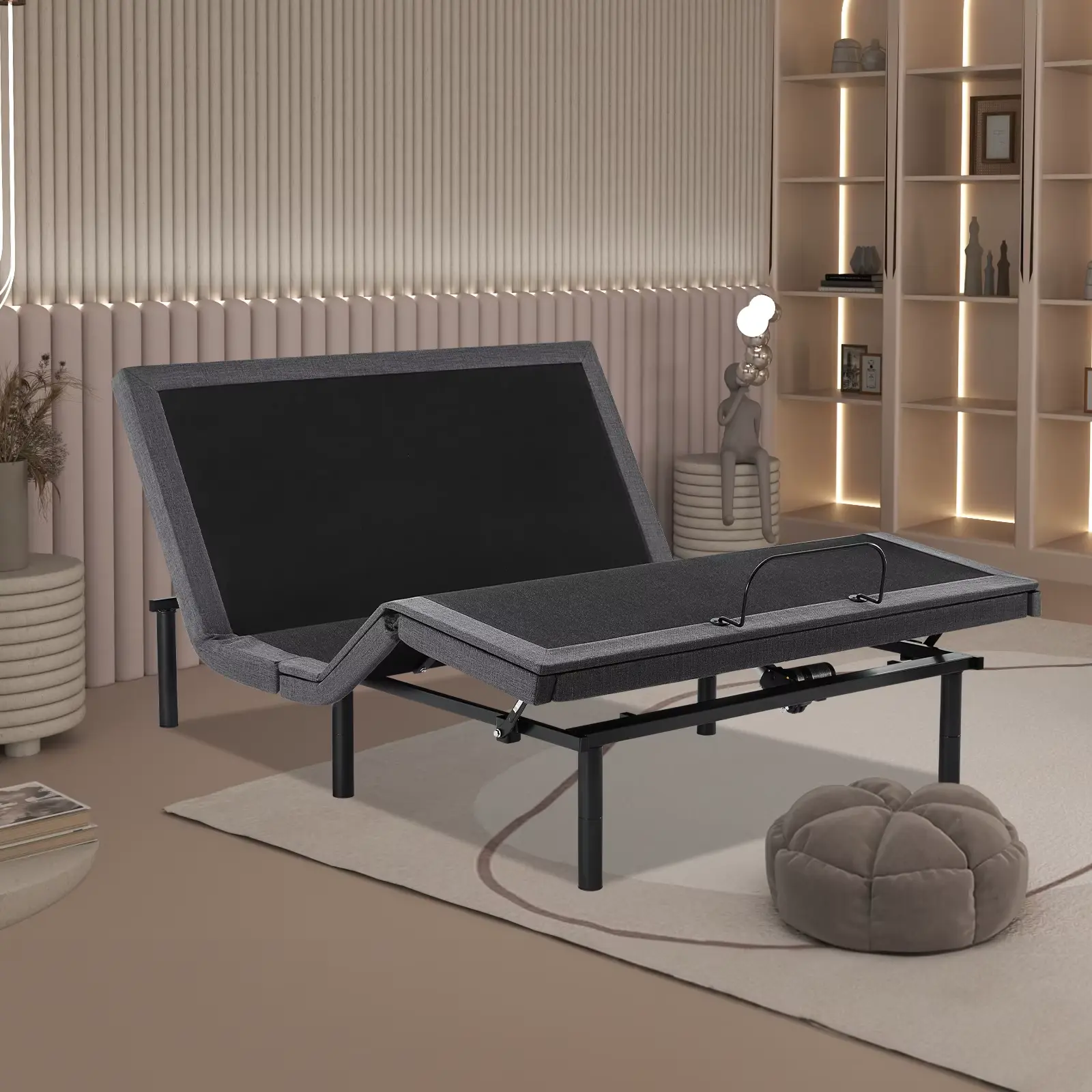 AuraHome Queen Size Adjustable Electric Steel Frame Bed - Smart Ergonomic Luxury Sleep System with Wireless Remote, 0 Gravity Mode, Dual USB Ports, Independent Head & Ft Incline, Tool-Free Setup, Easy Assembly (2026), Queen Size Mattress, Acid Reflux Reli