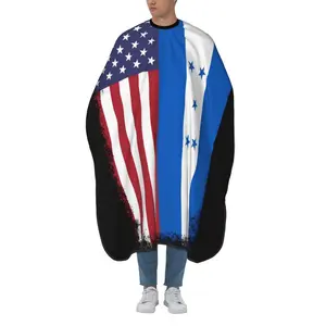 USA Honduras Mix Flag Salon Hair Cutting Cape Cloth Barber Hairdressing Wrap Haircut Apron Cloth 55''X66''