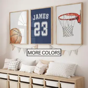 Personalized Boys Game Room Water Print Set Sport Nursery Decor For Boy Custom Name Wall Art