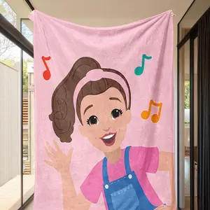 Rachel Theme Soft Flannel Throw Blanket, Music Symbols & Cartoon Design, All-Seasons Bedding, Modern Gift for Girls' Room