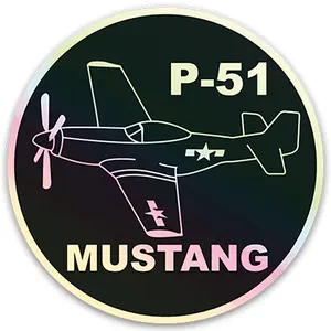 P-51 Mustang Holographic Sticker
