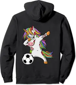 Dabbing Zombie Unicorn Halloween Soccer Costume Football Pullover Hoodie - 92B07WR44MKN