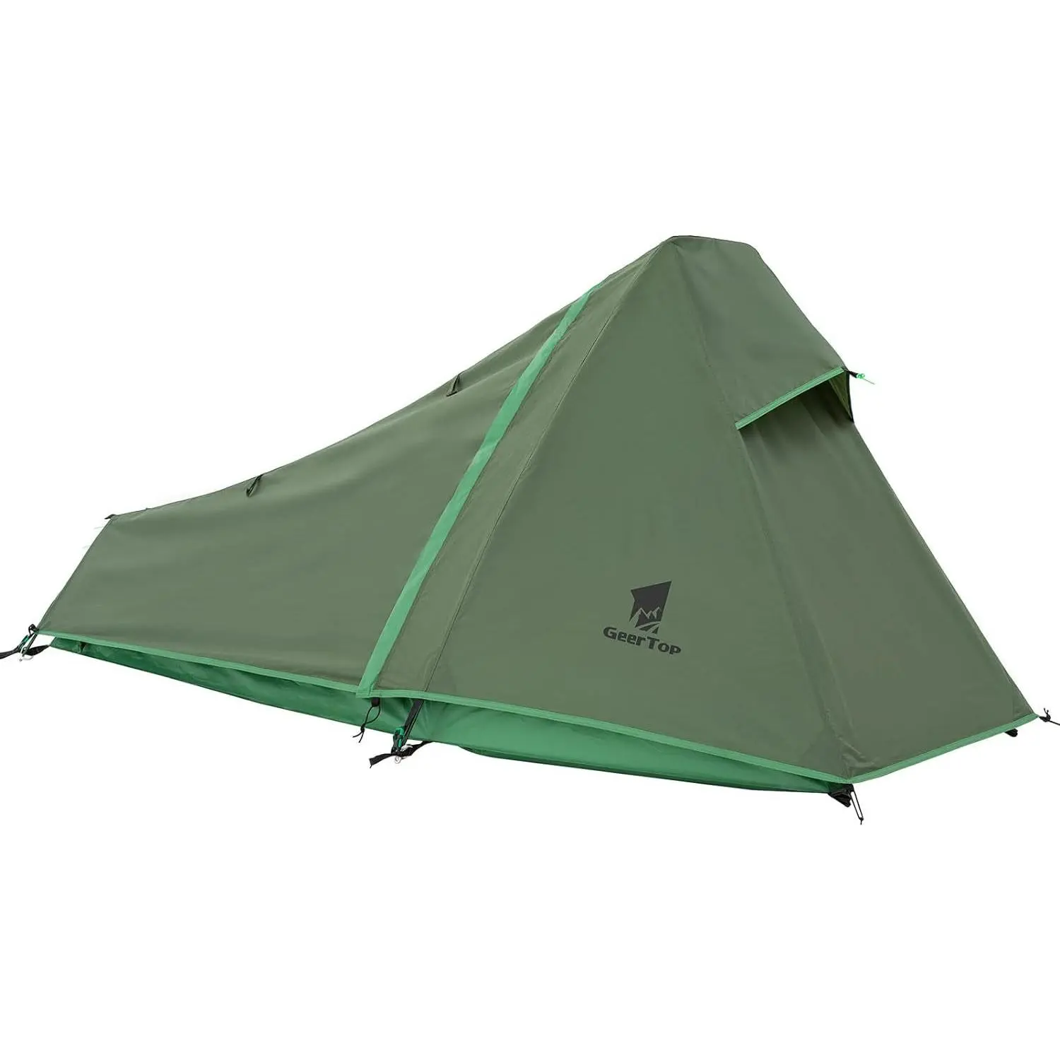 Waterproof Pyramid Tent, Unisex 1-Person Camouflage Design, Lightweight Polyester for Outdoor Hiking and Camping
