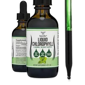 Chlorophyll Liquid Drops - for Digestion, Gut Health, Energy and Detox - Vegan Safe (Rich, Full Texture and Taste, Not Watered Down), 2oz Peppermint Flavored, by Double Wood