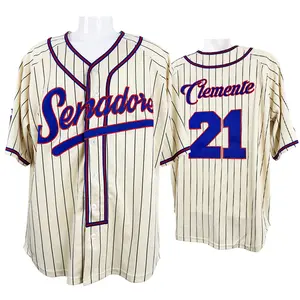 Men's Roberto Clemente #21 Senadores de San Juan Puerto Rico Jersey yellow Polyester Embroidery Short-sleeved Breathable Sports Top S-3XL vintage clothes daily training suit match day