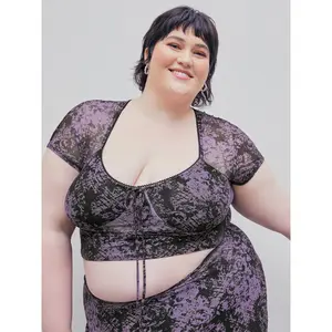 Cider Abstract Knotted Jersey Short Sleeve Top Curve & Plus SummerWins Dealsforyou