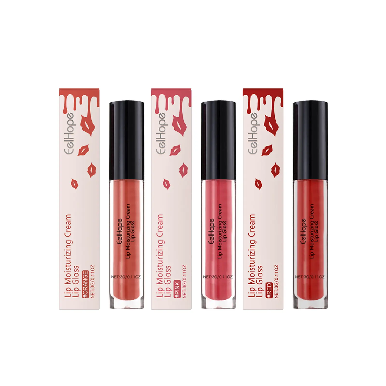 Multi-Color Moisturizing Lip Gloss Cosmetic - Easy-to-Color Lip Makeup, Sheer Hydrating,Vibrant Pigment Display, perfect valentine gift