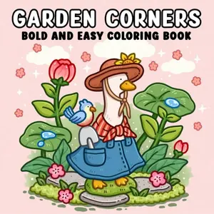 GARDEN CORNERS Girl Coloring Book for All Ages, Calming Comfortable Activity, Back-To-School DIY Painting Supplies, Ideal Gift for Teens & Adults, Drawing Book