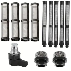12-Piece Spray Gun Filter Set, Includes Feed Port Filters, Core Filters, Nozzle Filters & Flow Control Valve, Compatible with Graco Models