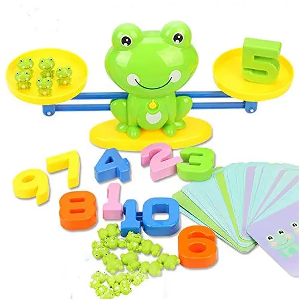 STEM Math Toy Educational Balance Game and Big Counting Frog Set for School Kids Years 3 4 5 6 7