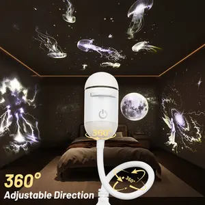 Starry Sky Projector Lamp, Dual-Mode Night Light, 360° Adjustable Direction & Clarity Focus, USB Portable, Soft Eye Protection, Healing Ambient Light, Sleep Companion for Adults Kids, Home Bedroom Decor