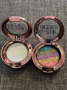 Hibbet's Rainbow Chrome Eyeshadow & Highlighter Palette - Shimmer Pigment for Radiant Luminous Makeup - Includes Glitter for Eyes & Cheeks - Confidence & Glow Formula