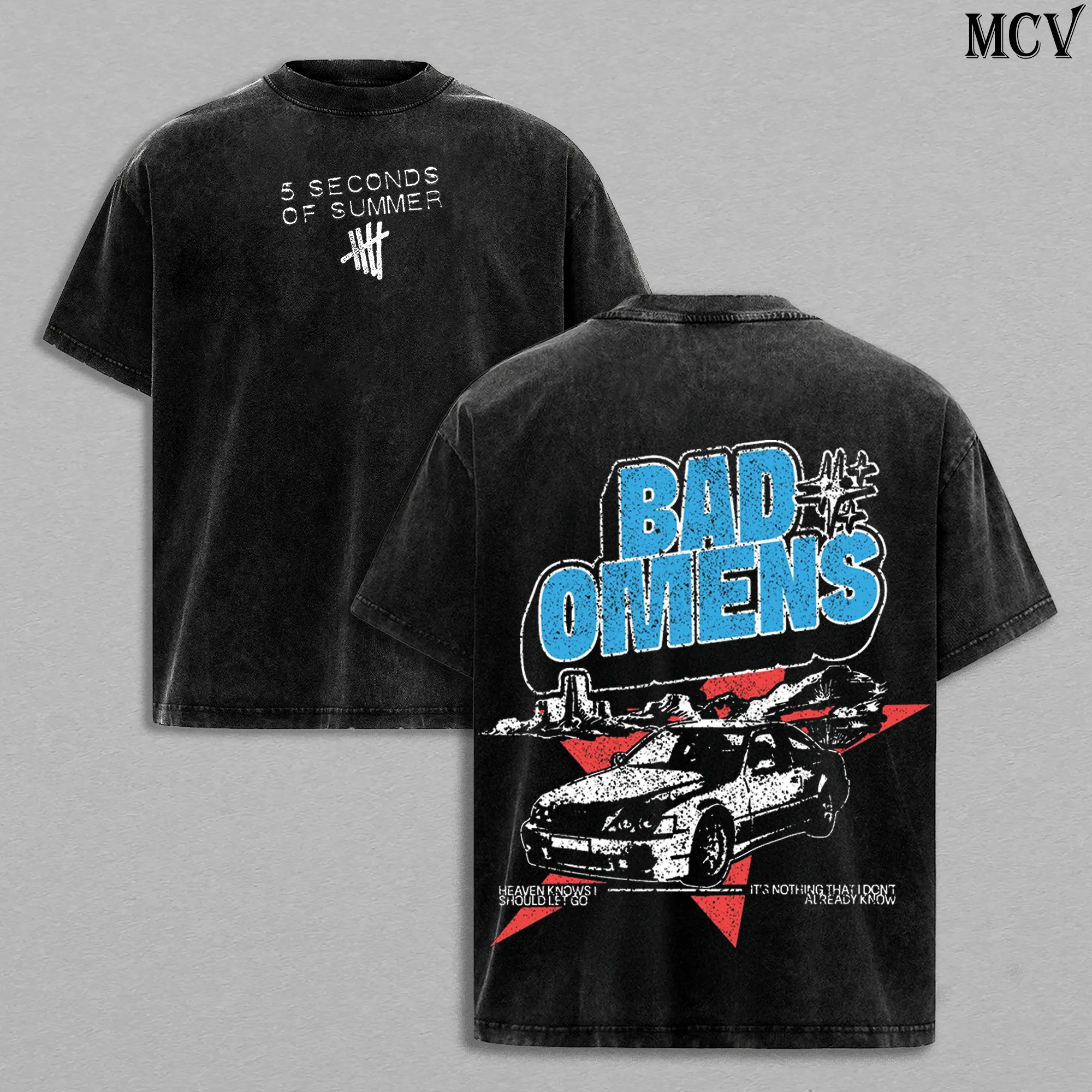 Vintage 5 Seconds of Summer Bad Omens Tee – 5SOS Vintage Washed T-Shirt, Hoodie & Sweatshirt | Pop Rock | Alternative Pop | Modern Australian Band Music Graphic Tee | Heavy Cotton Unisex Oversized Streetwear Top