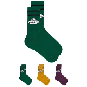 HOMMEgirls X Fruit Of The Loom Crew Socks 3-pack in Magenta, Yellow, & Green