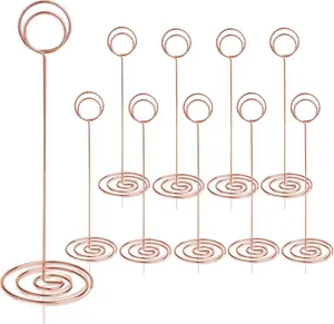 Table Number Holders 10Pcs - 8.75 inch Tall Table Number Stands Place Card Holder for Wedding Party Graduation Reception Restaurant Home Photo Picture Office Memo (Rose Gold, 8.75")