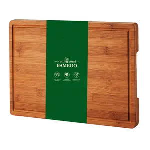 Garvee Bamboo Cutting Board for Kitchen, 16x11 in, 1-in Thick Wood Chopping Board with Deep Juice Groove for Meat Fruit Vegetable, Knives-Friendly & Easy to Clean