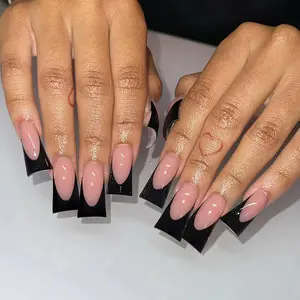 24pcs Medium Glossy Nail Polish Set, Nail Kit Set, Duck Shape Press-On Nails, Nail Tips Kit, Perfect for Daily Wear & Parties, Ideal for Women & Girls