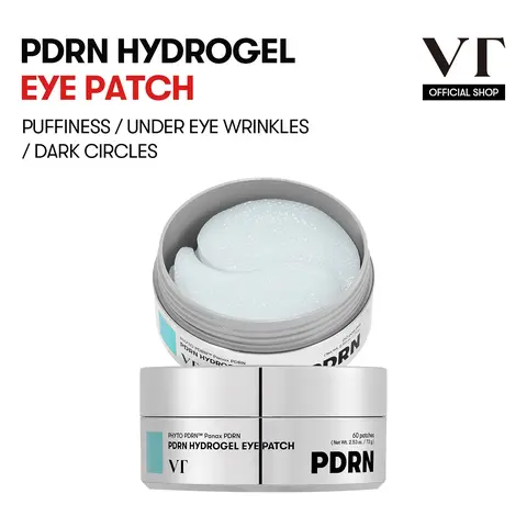 [VT COSMETICS] PDRN Hydrogel Eye Patch (60 Patches / 30 Pairs) Under Eye Patches for Dark Circles,  Eye Bags, Retinal, Collagen,  Anti Wrinkle,