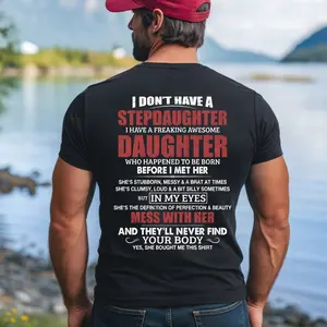 Bonus Dad T Shirt From Daughter, Funny Gifts For Stepfather,Stepdad Shirt, Fathers Day Gifts For Stepdad, Unisex Short Sleeve Tee, Casual Clothing