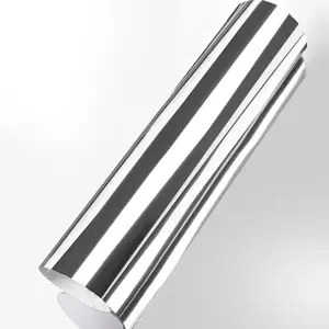 Premium Silver Mirror Chrome Stretchable Flexible Vinyl Wrap Film With Air Release Self Adhesive DIY Car Motorcycle Sticker Decal