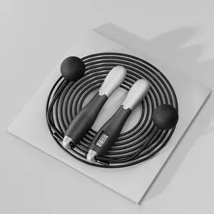 Digital Wireless Cordless Skipping Jump Rope with Calorie Counter - Wireless Fitness Tracker, Adjustable Resistance Bands, Ergonomic Handles & Portable Design for Home Gym, Cardio Workouts - Gray/Black, Workout Accessories, Sleek Exercise Equipment, Durab