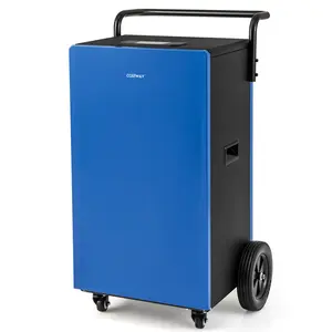 COSTWAY - 215 Pints 8000 Sq.Ft Commercial Dehumidifier For Home and Basement with 24H Timer-Blue