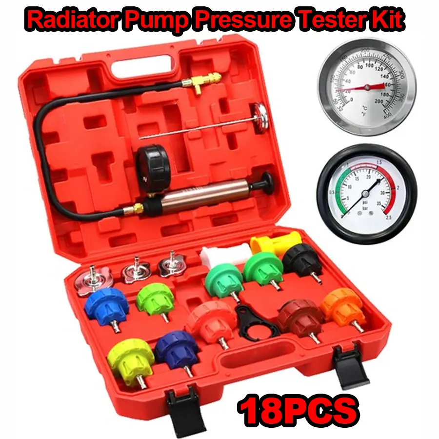 Professional Radiator Pump Pressure Tester Kit | High-Strength and Wear-Resistant Maintenance Kit with Calibrated Parts in a Layered Box, Accurate Maintenance Data, Complies With Safety Standards, Kit Set, Hierarchical Storage Design