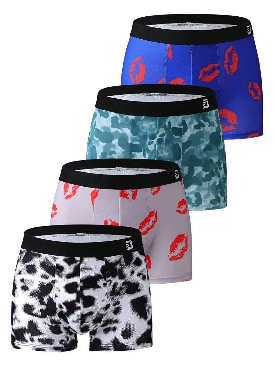 Underwear for men - Men's Lip Print Novelty Briefs, Soft Breathable Funny Boxer Briefs for Comfortable Daily Wear underwear boxers cotton underwear boxers for men